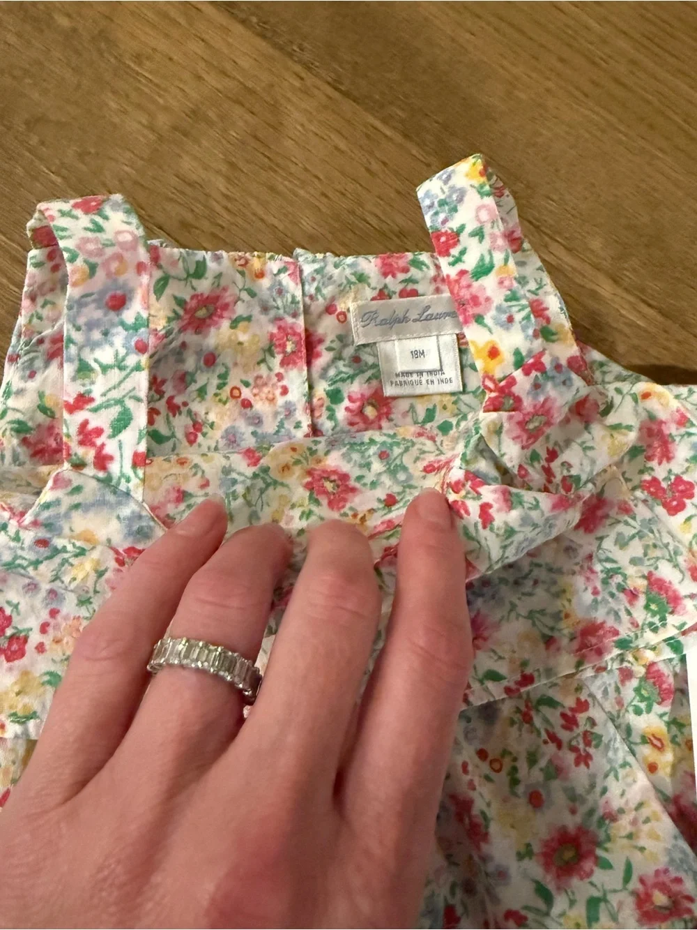 Polo Ralph Lauren Baby Girl Floral Cotton Ruffle Tiered Romper Bubble - 18 mo